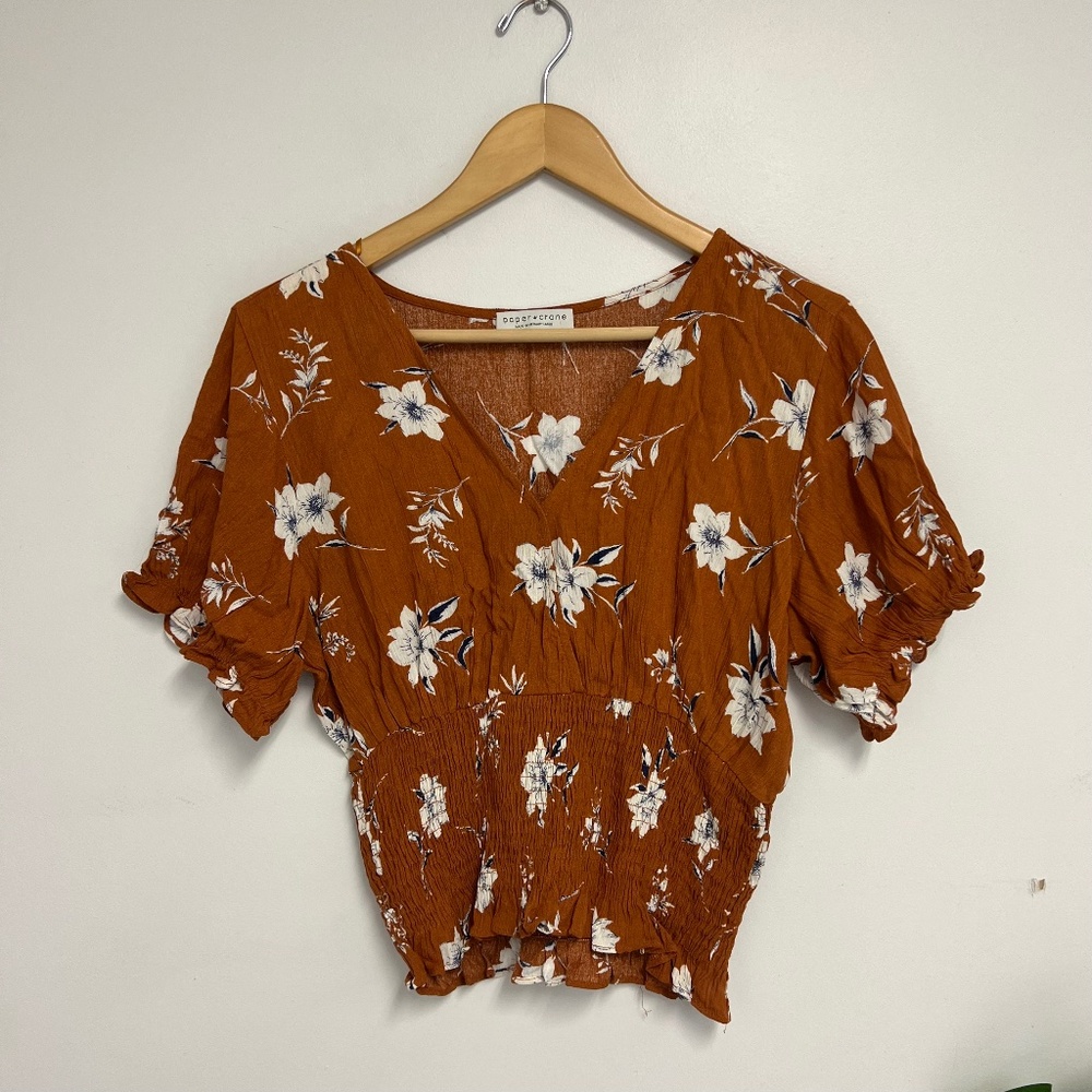 Paper Crane floral crop blouse - Picture 1 of 4